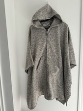 Le Moda Lord Daniel Sportswear Gray Fleece Zip Hooded Cape Poncho Osfa Os New