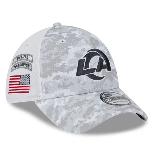 Los Angeles Rams New Era 2024 Salute To Service Digital Camo 39THIRTY Hat Cap