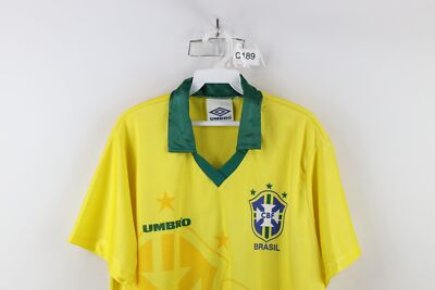 1990s Vintage UMBRO×Brazil Game Shirt BRAZIL 90s Umbro Vintage Football Cotton T-Shirt L Mens 1993