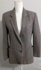Vintage Viyella Blazer Womens 12 Brown Regular Fit Long Sleeve Jacket Top Multic