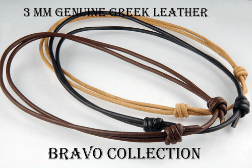 ADJUSTABLE 3 mm Leather Cord Unisex Choker Necklace Collar 4N-296 - Picture 1 of 5