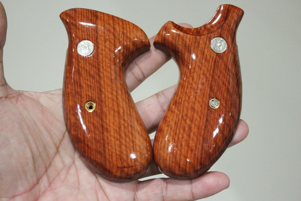 RETRO TARGET 686 ROUND BUTT GRIPS FOR S&W K L FRAME TIGER STRIPE WOOD ...