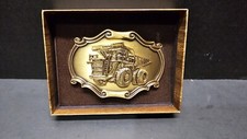 Rain Tree Dump Truck Belt Buckle 24K Gold Overlay 1978 Vintage Excavating Manly