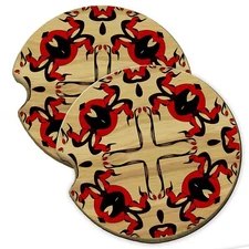 Tick Snap Wood Car Coaster Gift Set fit Car & Truck Cup Holder