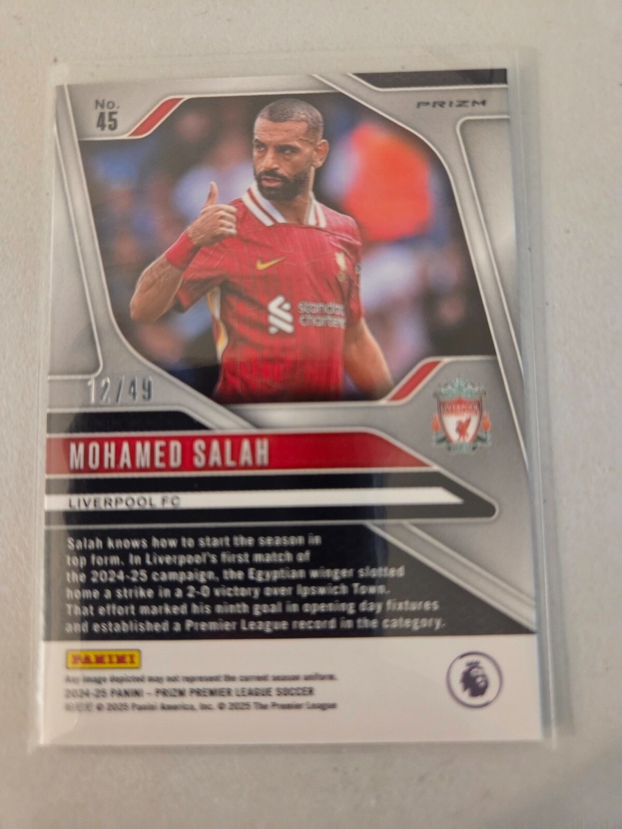 Mohamed Mo Salah Red Laser 12/49 2024-25 Panini Prizm EPL | eBay