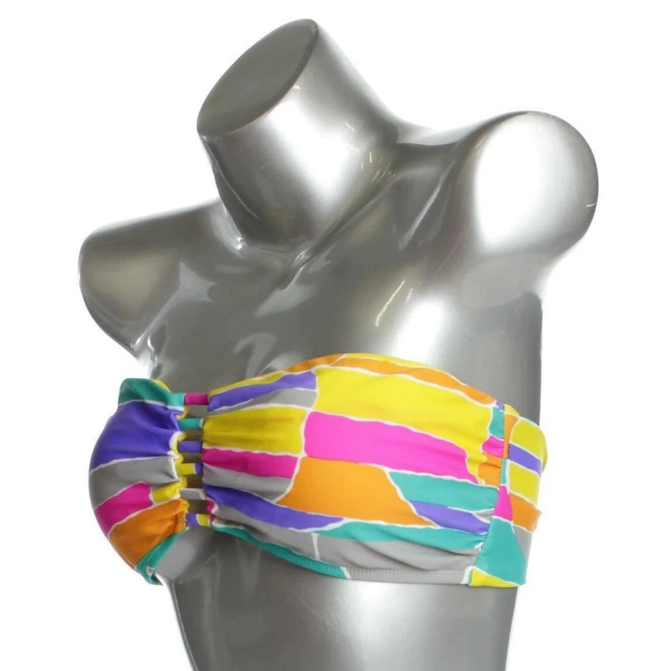 Top de natación Raisins Junior XL clásico amarillo bloque bikini multicolor elástico Foto 3 de 4