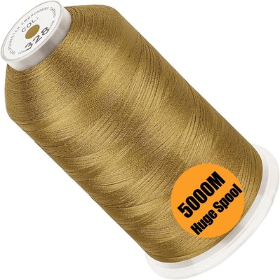 New brothread - Single Huge Spool 5000M Each Polyester Embroidery Brass-328 