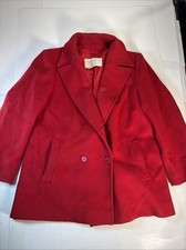 Vintage Pendleton 100 Virgin Wool Red Blazer Womens Size 14 Missing 2 Buttons