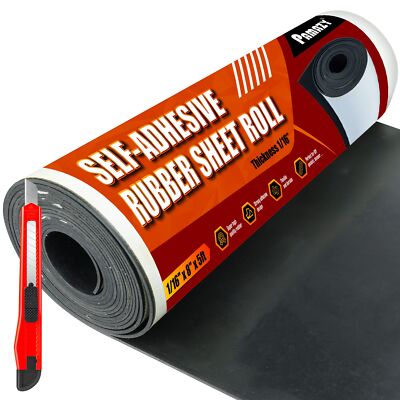 1/16''x8''x5ft Neoprene Rubber Sheet Roll Adhesive Backing Heavy Duty DIY Gaskets