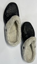 Black Faux Fur Lined Clogs Comfort Shoes Womens Sz8