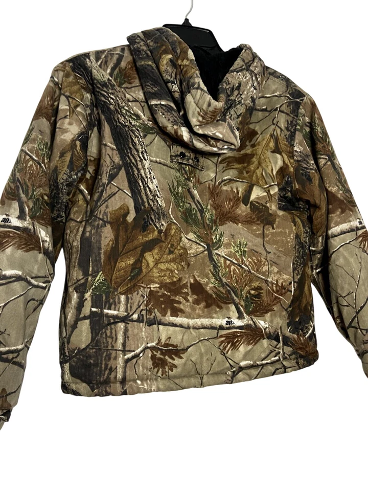 Vintage Real tree Camo Jacket Hooded Full zip Youth XXL/2XG (18) - Image 3 of 4