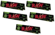 Just Released RAW BLACK ORGANIC HEMP - KING SIZE SLIM - 5 packs - 32  leaves ea