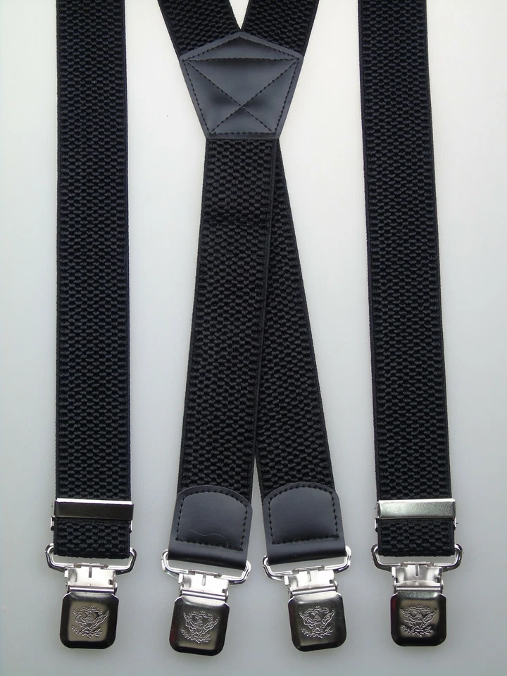 MARKENLOS extra starke X-Hosenträger 40 mm breit versch. Farben wählen starke Krallenclips