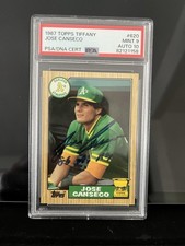 1987 Topps - Jose Canseco Autographed  #620 (Tiffany)