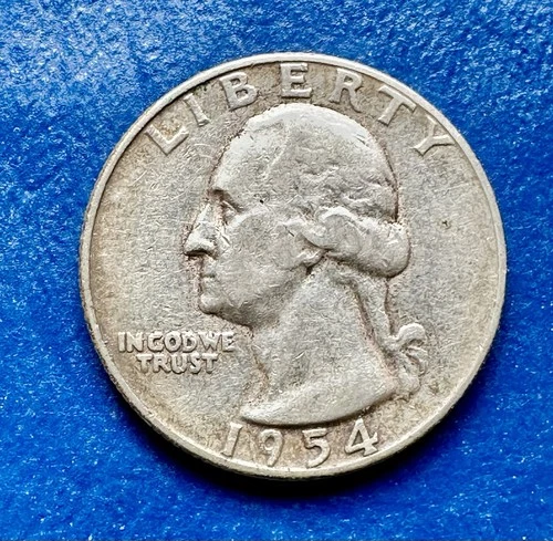 1954 Washington Quarter. 90% Silver. AU Condition. Charity Auction. ￼