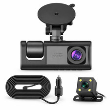 Dash Cam Car HD 1080P Front/Rear/Inside Dual Lens Video Recorder Camera G-Sensor