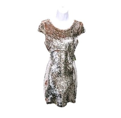 NWT Windsor All Over Sequin Sheath Mini Dress Womens S Glam Event Formal #swtr1