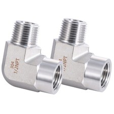 Stainless Steel Pipe Fitting 90 Degree Barstock Street Elbow 1/2" NPT Male x ...