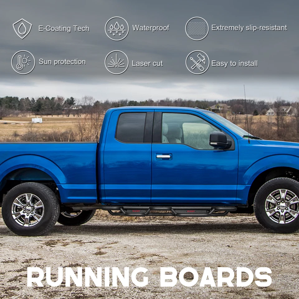 New Side Steps For 2017-2025 Ford F-250 F-350 F-450 F-550 Super Cab/Extended Cab - Image 2 of 4