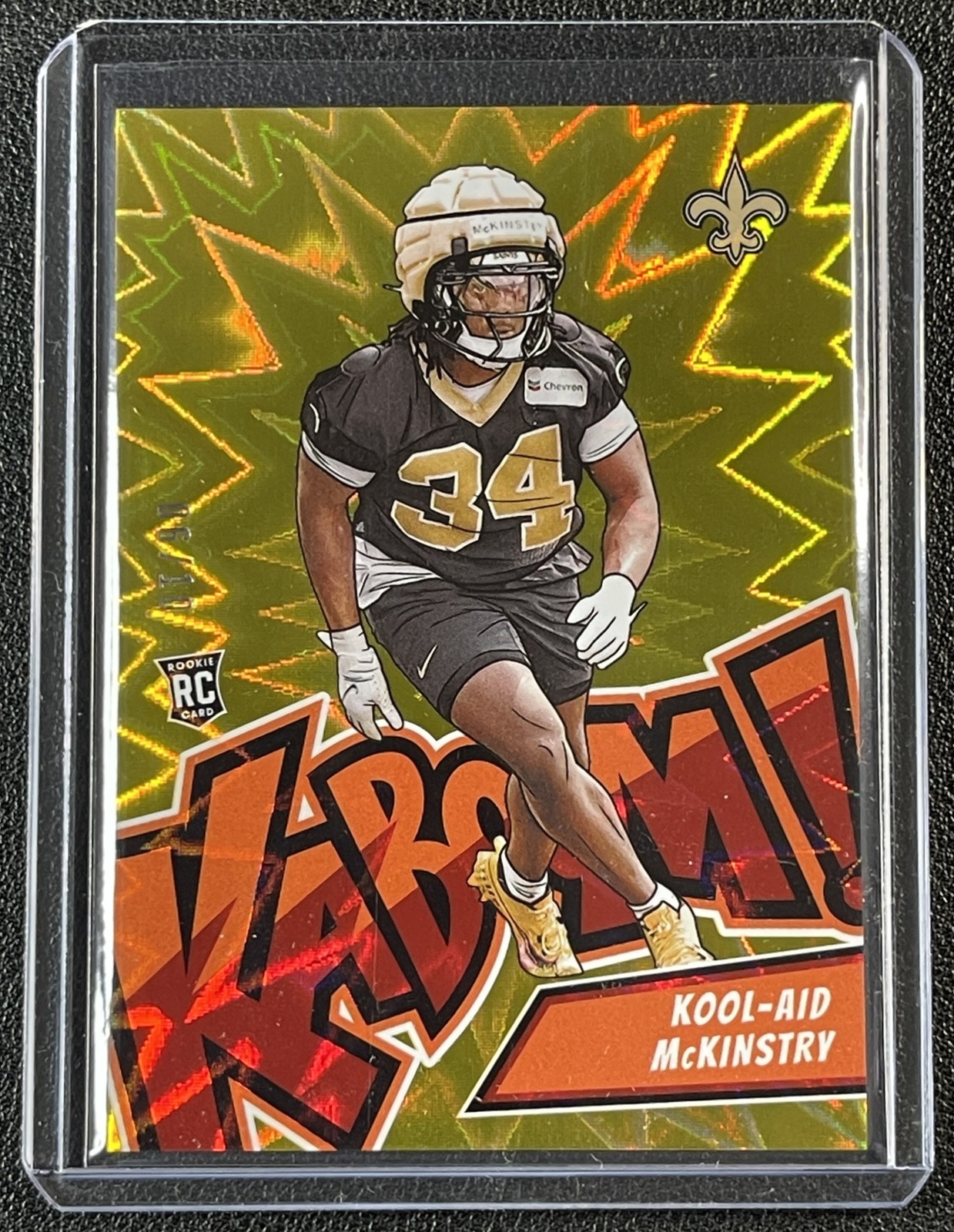 KOOL-AID MCKINSTRY 2024 PANINI ABSOLUTE #21 ROOKIE VERTICAL KABOOM! GOLD SSP /10