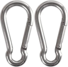 Heavy Duty Carabiners - 3.5" 660LB Weight Capacity Per Clip - Strong Spring Acti