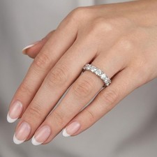 Eternity Wedding Ring Solid 18K Gold Classic Round 4.50 CT Natural Diamond G SI1