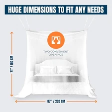 Mosquito Net King Size Large for Camping Picnic Patio Outdoor Activities White