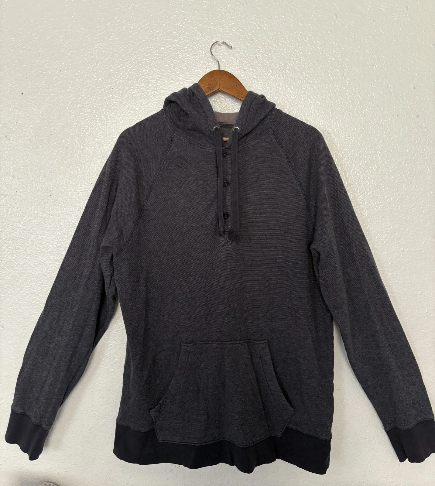 GAP Henley Pullover Sweater Hoodie Size L Navy Blue