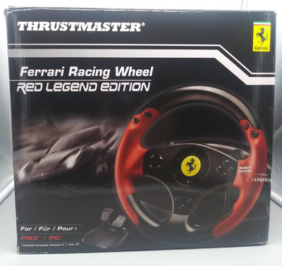 THRUSTMASTER FERRARI RACING WHEEL RED LEGEND EDITION + PEDAL SYSTEM PS3 UNTESTED
