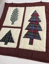 Eddie Bauer Home Tree Farm Patchwork Quilted Wall Hanging~ 24 x 26" ~Cabin/Lodge
