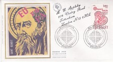 France 1980 Saint Benoit Silk FDC Paris special cancel typed VGC