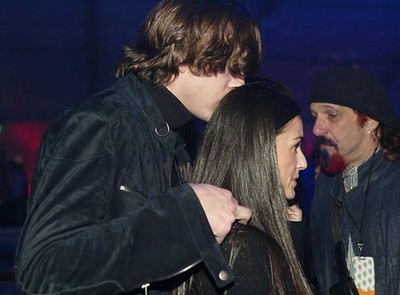 Ashton Kutcher Demi Moore at GM Rocks Award Season With Cars Stars- Old Photo 1