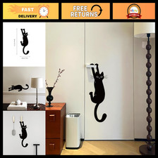 Removable Black Cat Wall Sticker - DIY Peel and Stick Decor for Kids' Rooms, 7.8