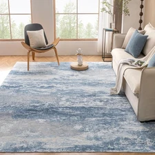 Modern Washable Area Rug Soft Geometric Pattern Living Room Carpet Non-Slip