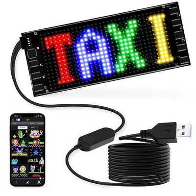 LED Sign for Car, 7''x3''Flexible LED Matrix Panel USB 5V Bluetooth Applicati...