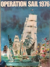 OPERATION SAIL 1976 DONG KINGMAN ORIGINAL POSTER Parade of Ships  4th July Ships