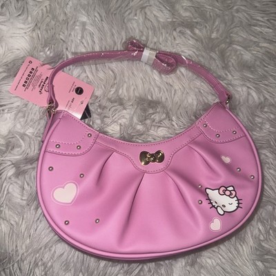 Her Universe Hello Kitty Pink Heart Baguette Bag Crossbody Sanrio Purse