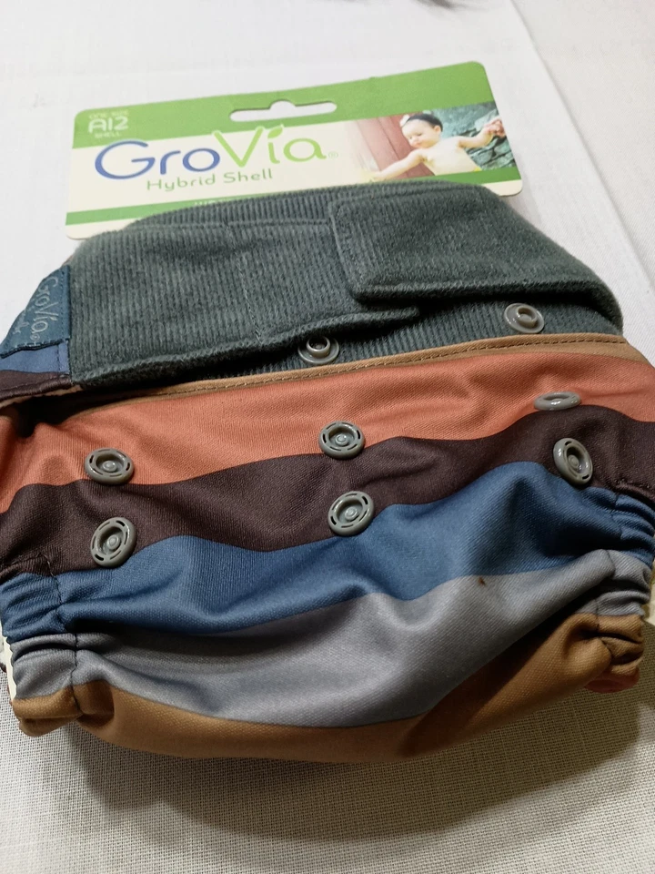 GroVia Hybrid Shell Waterproof Diaper Cover in Color Rowan One-Size AI2 Shell - Image 2 of 4
