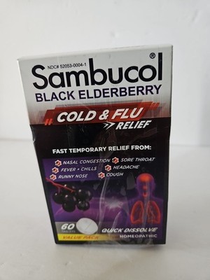 Sambucol Black Elderberry Cold and Flu Relief Tablets 60 Count 11/2027