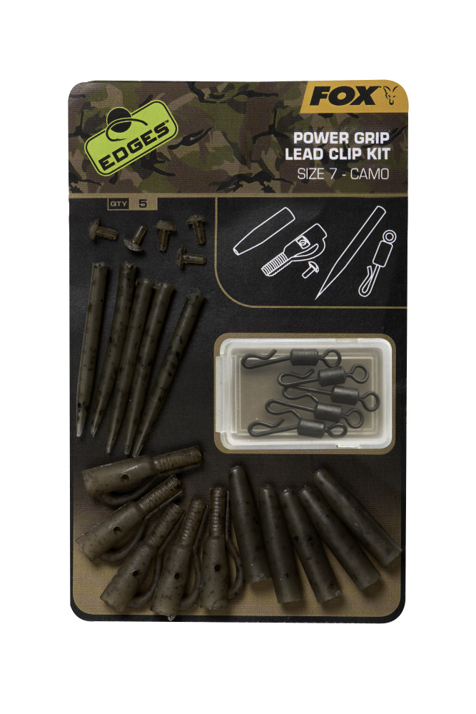 Fox Edges Carp Camo Power Grip Lead Clip Kit Size 7 CAC776 Fishing Tackle