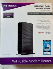 Netgear N300 Wi-Fi Cable Modem Router C3000 w/ RG6 Coaxial Cable