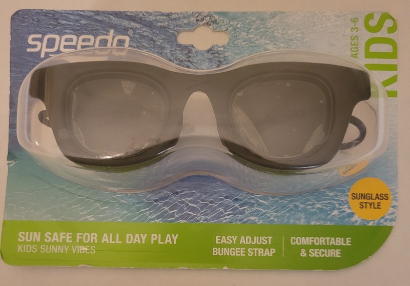 Speedo Kids' Sunny Vibes Swim Goggles - Black Anti-Fog Ages 3-6 Adjustable