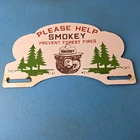 Vintage Smokey Bear Sign Topper - Forest Service Porcelain License Plate Topper