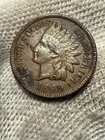 1890 Indian Head Cent Penny AU+ High Grade Original Toned