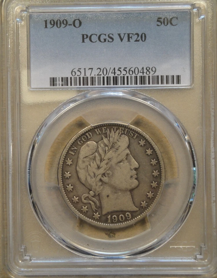 1909-O Barber Half Dollar 50c PCGS Certified VF20 - Image 3 of 4