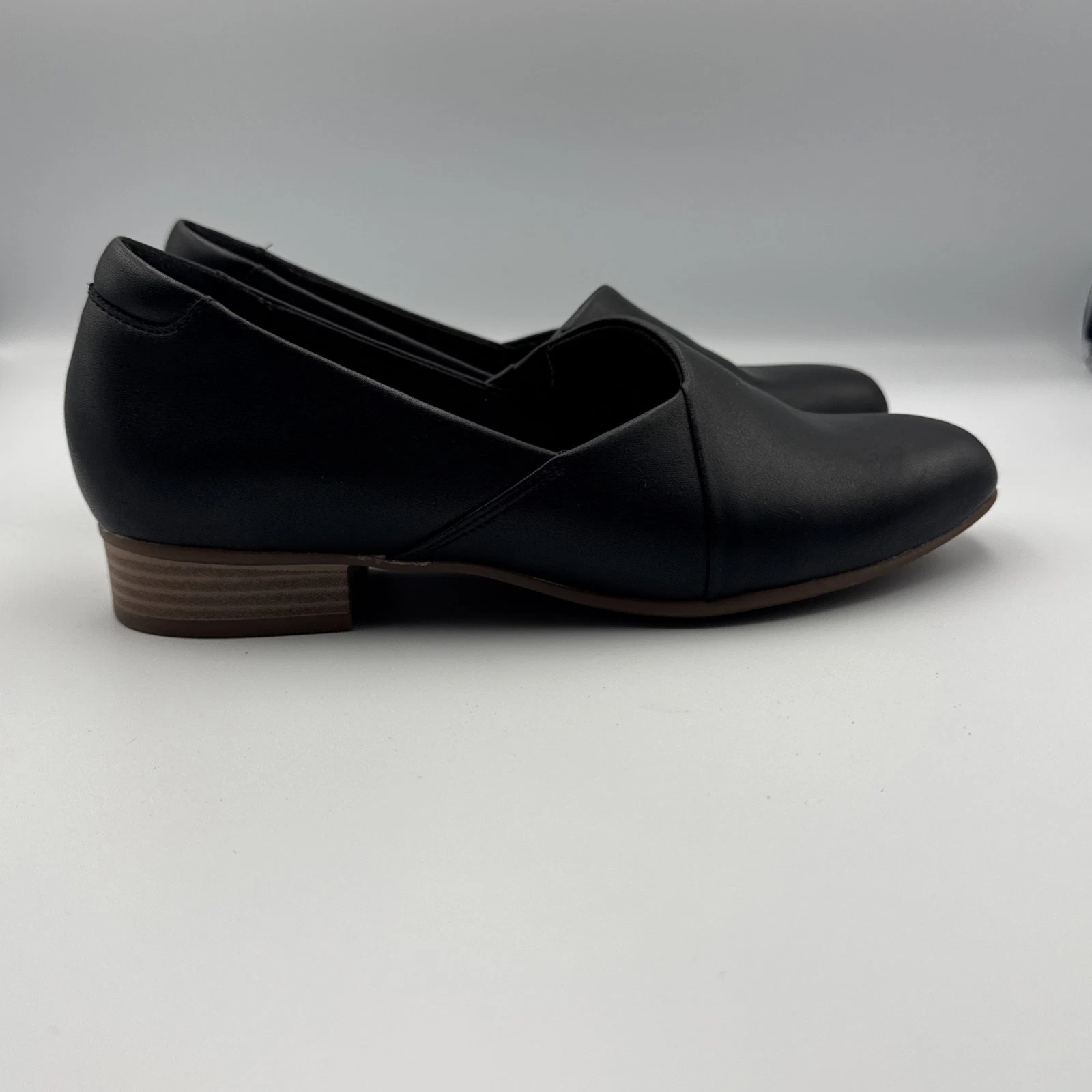 Scarpe Clarks Mocassini Donna 8 M Juliet Palm Pelle Punta Chiusa Nero Carriera Lavoro