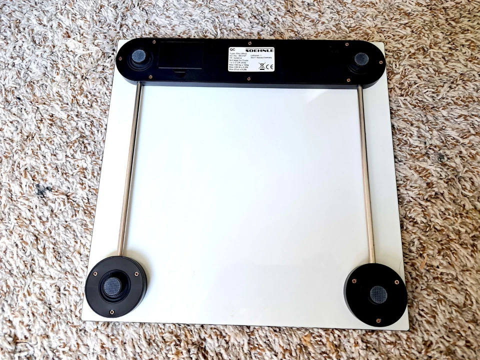 Soehnle German Made Digital Bathroom Scale - 330 oz max, white glass (kg, oz) - Image 3 of 4
