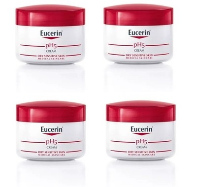 4x Eucerin PH5 Face Body Cream 75ml Sensitive Skin Moisturizing Protection