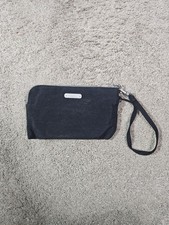 Baggallini Black Wristlet Wallet RFID Card Holder Zip Pouch Small Travel 7"x 4"