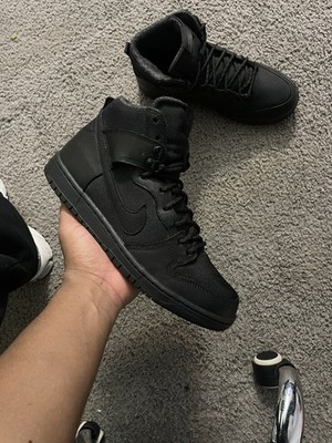 Size 10.5- BOTA x Nike SB Dunk High Pro Triple Black Shoes (923110-001) Men's